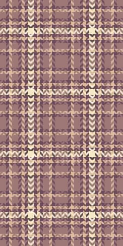 Subtle mauve and beige plaid pattern. Perfect for textile design, website backgrounds, or fashion projects. Evokes feelings of warmth, comfort, and rustic charm. vector