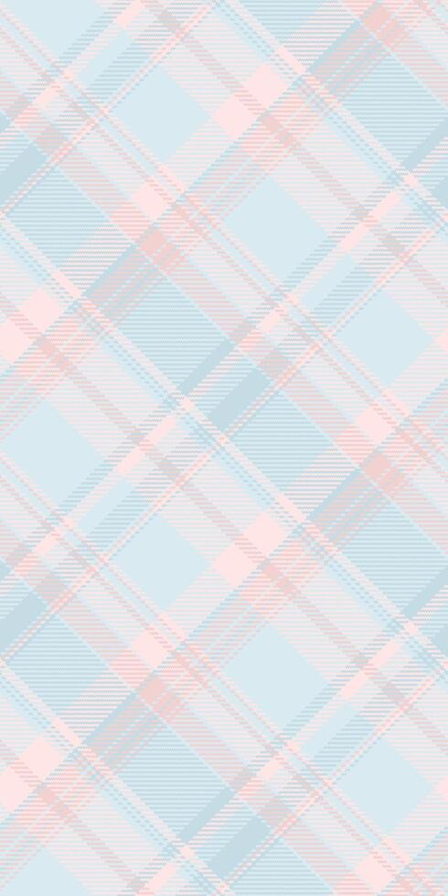 Pastel pink and blue diagonal plaid pattern. Subtle texture creates a soft, delicate feel, perfect for backgrounds, textiles, or feminine designs. Evokes calmness and serenity. vector