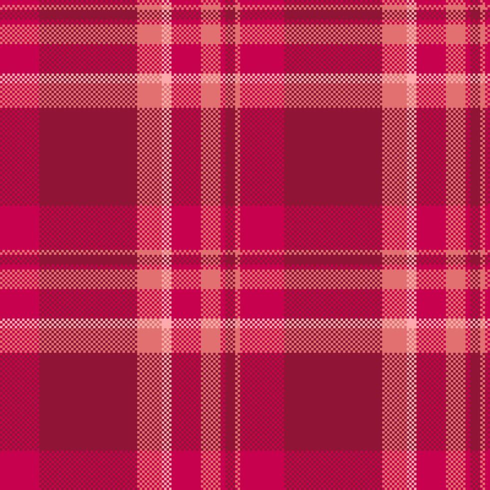 Vibrant pink and coral plaid pattern. Perfect for textile design, fashion, websites, or as a stylish background. This seamless texture evokes warmth and a touch of retro charm. vector