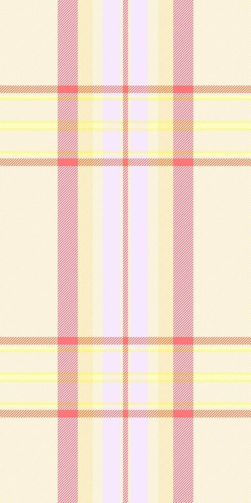 Hippie check seamless, deco textile plaid texture. Soft background pattern tartan fabric in light and red colors. vector