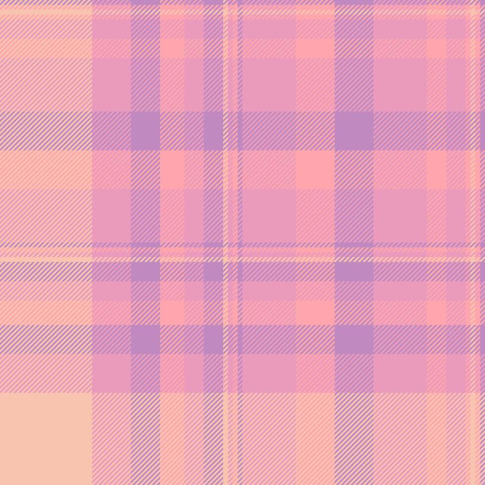 Soft pastel pink and purple plaid pattern. Ideal for textile design, fashion, websites, or backgrounds. Subtle texture adds visual interest. Creates a calming and feminine aesthetic. vector