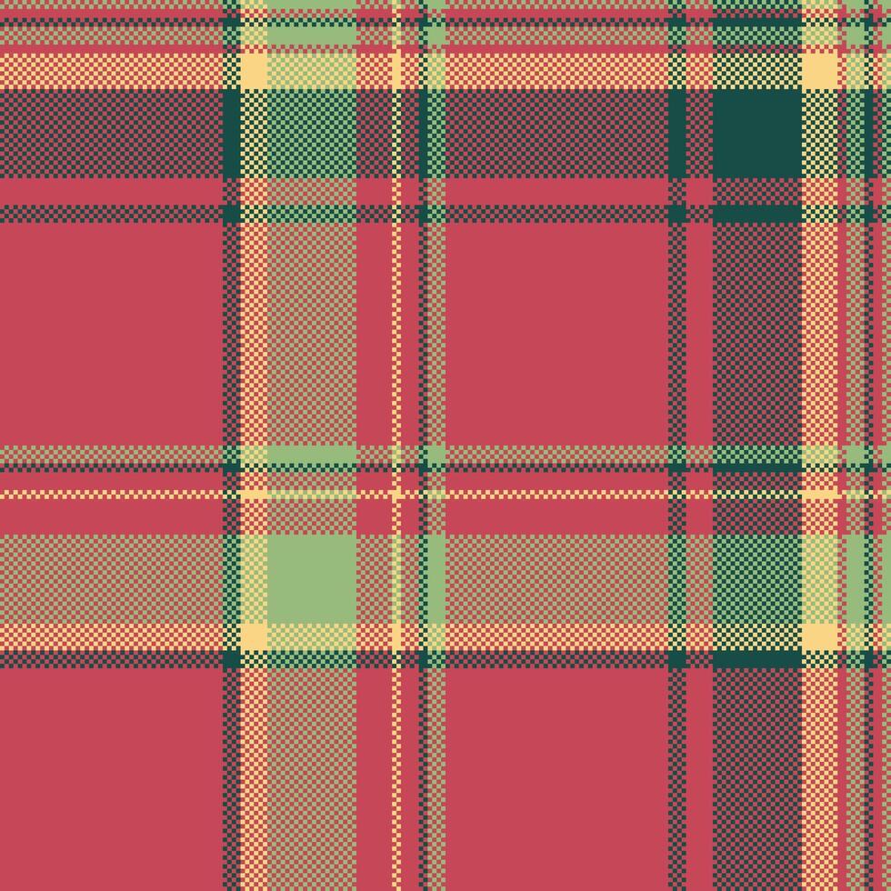 Vibrant red, green, and beige plaid pattern. Perfect for textile designs, website backgrounds, or autumnal themed projects. vector