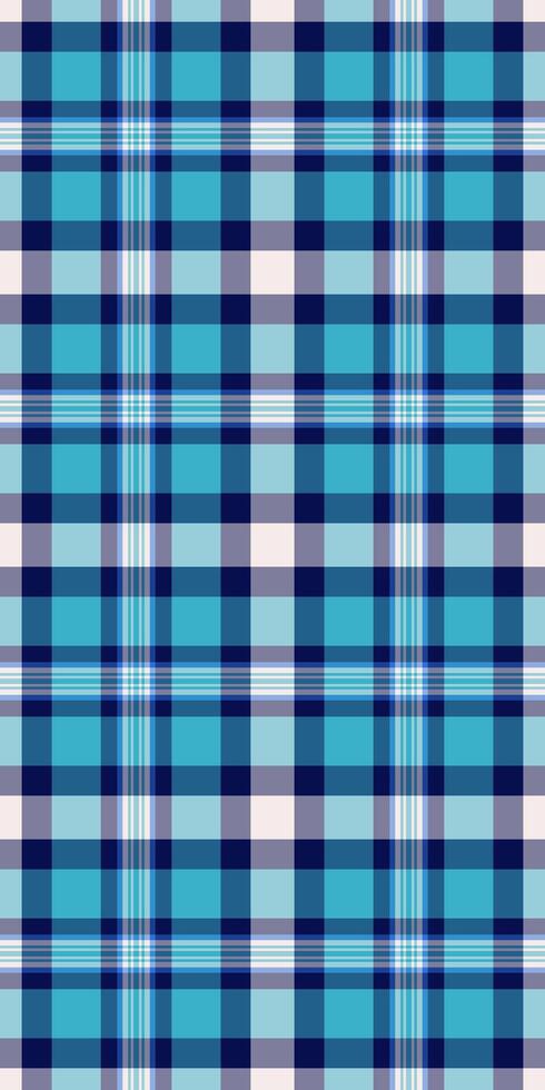 Aesthetic textile check pattern, pretty seamless plaid. Lady texture fabric background tartan in cyan and blue colors. vector