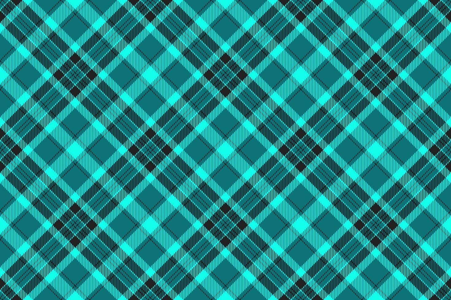 Vibrant teal and black plaid pattern. Perfect for textile design, fashion, website backgrounds, or any project needing a bold, geometric texture. vector