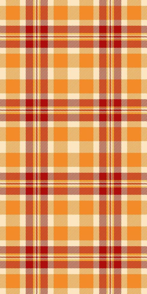 Vibrant autumnal plaid pattern in warm oranges and reds. Perfect for fallthemed designs, textile prints, website backgrounds, or seasonal branding. vector