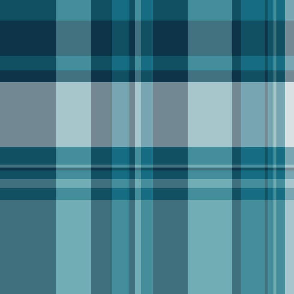 Interior background tartan , textured check seamless texture. Regular pattern plaid textile fabric in cyan and dark colors. vector