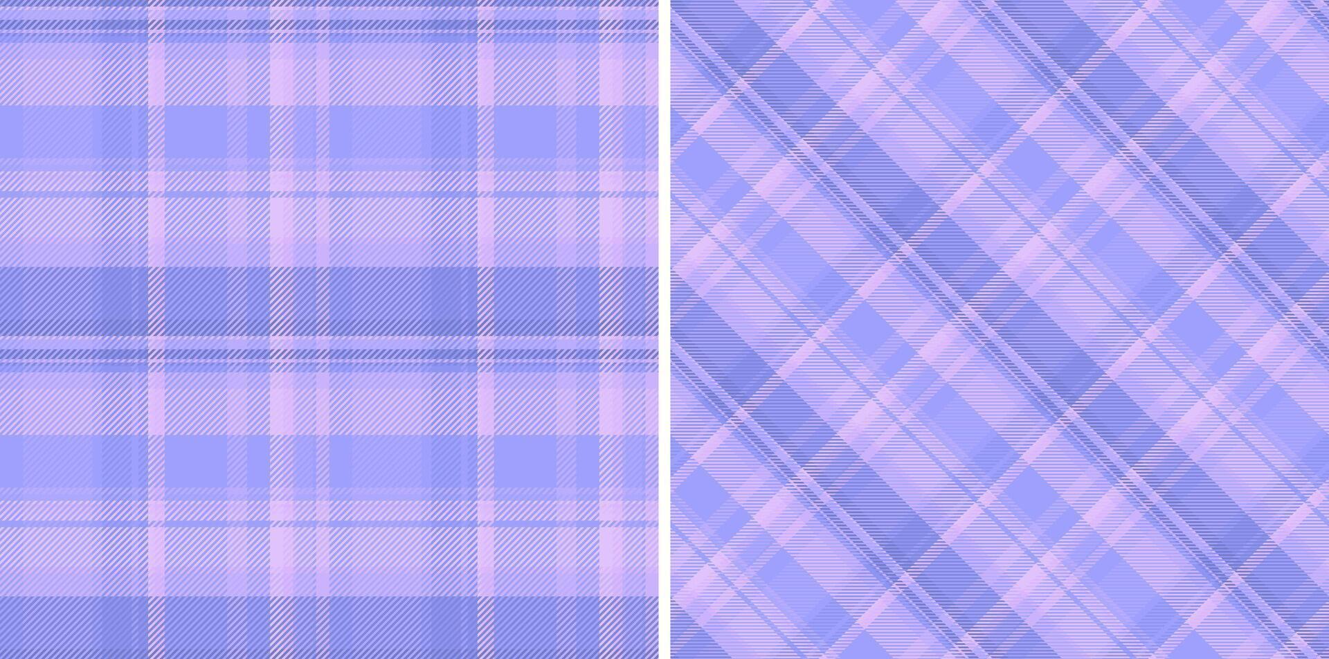 Two pastel plaid patterns, one classic and one diagonal. Textile texture design element, usable for backgrounds, banners, or apparel design. vector
