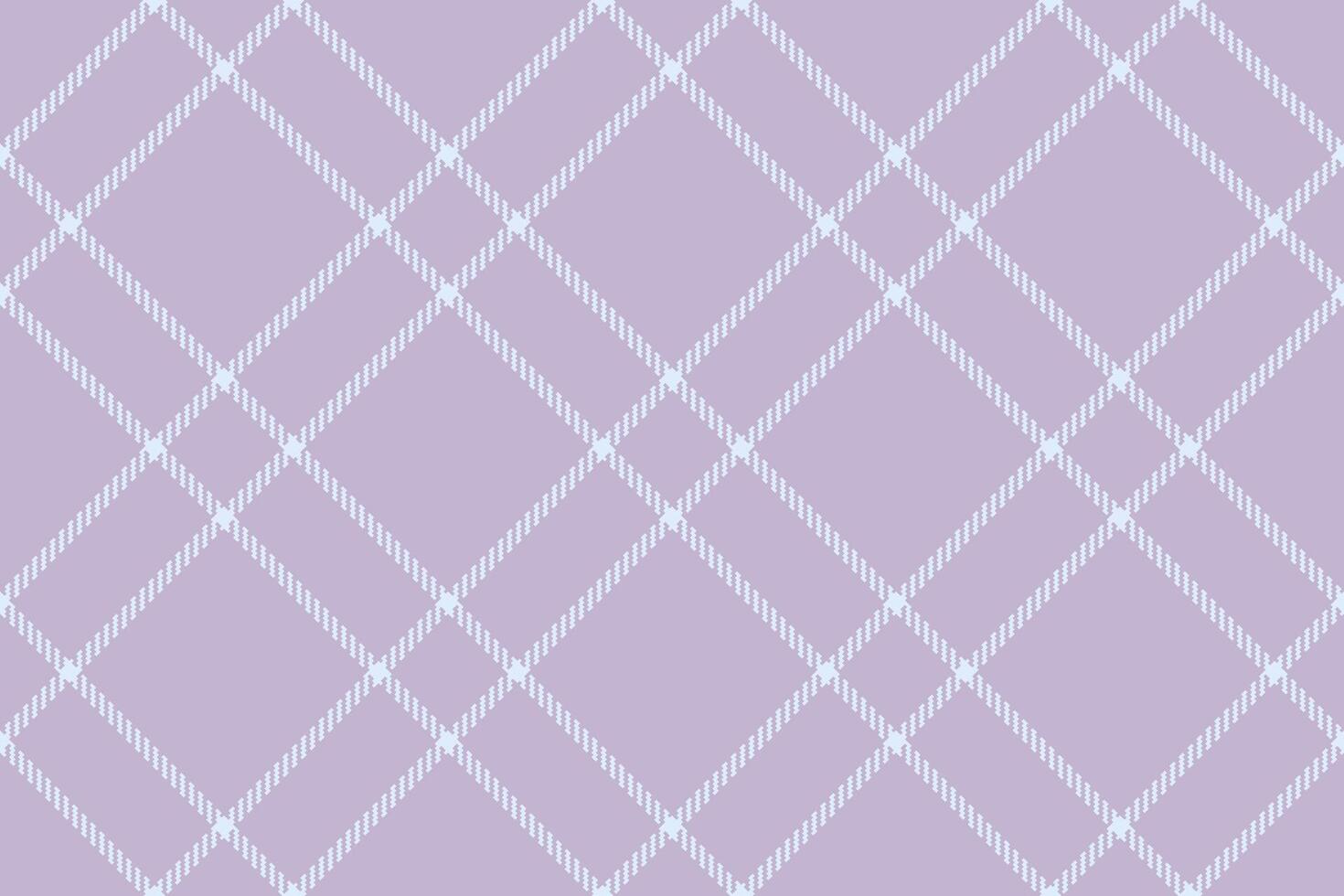 Soft, light purple plaid pattern. Seamless diagonal check background for textiles, fashion, home decor, graphic design. Calming, versatile, stylish. vector