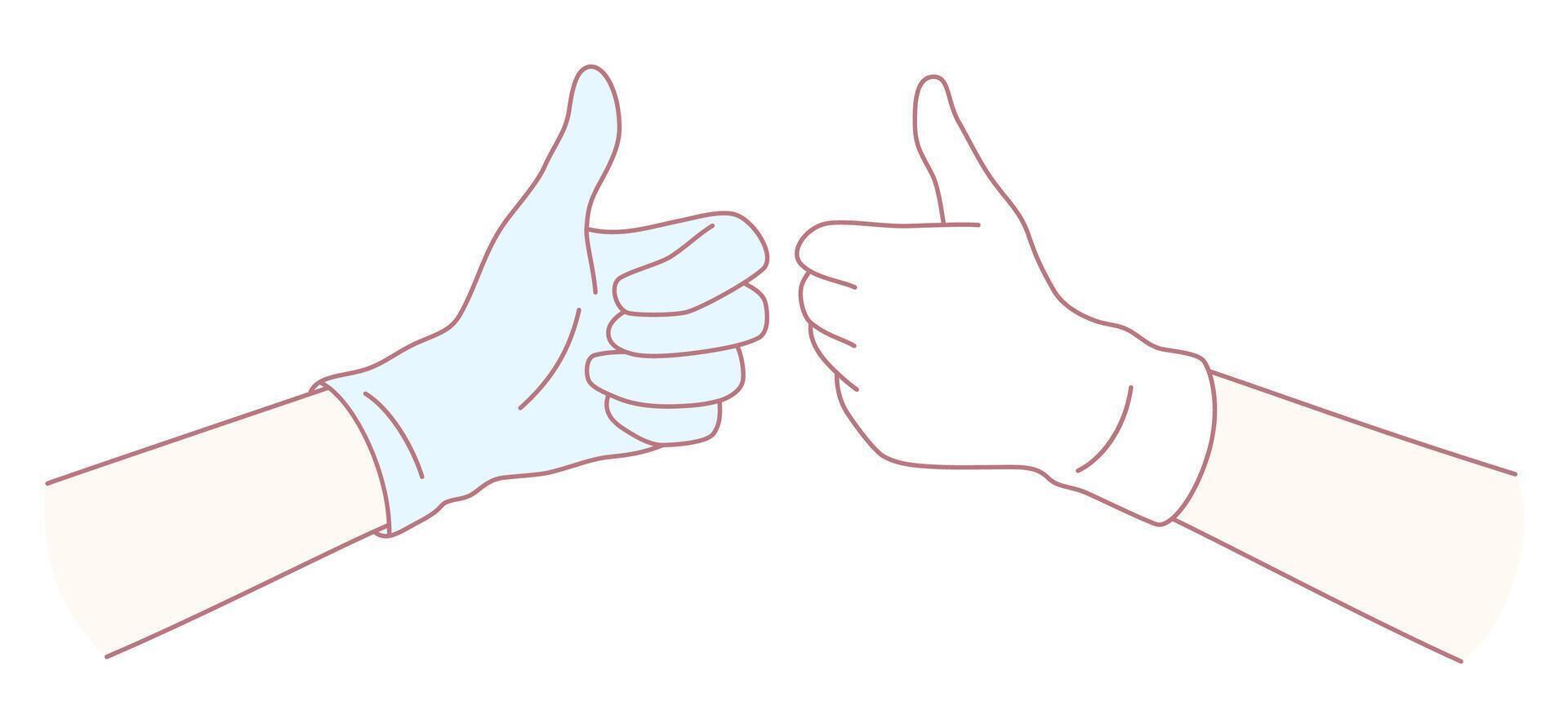 The Thumbs Up Gesture is depicted here with gloved hands, symbolizing positivity and approval vector
