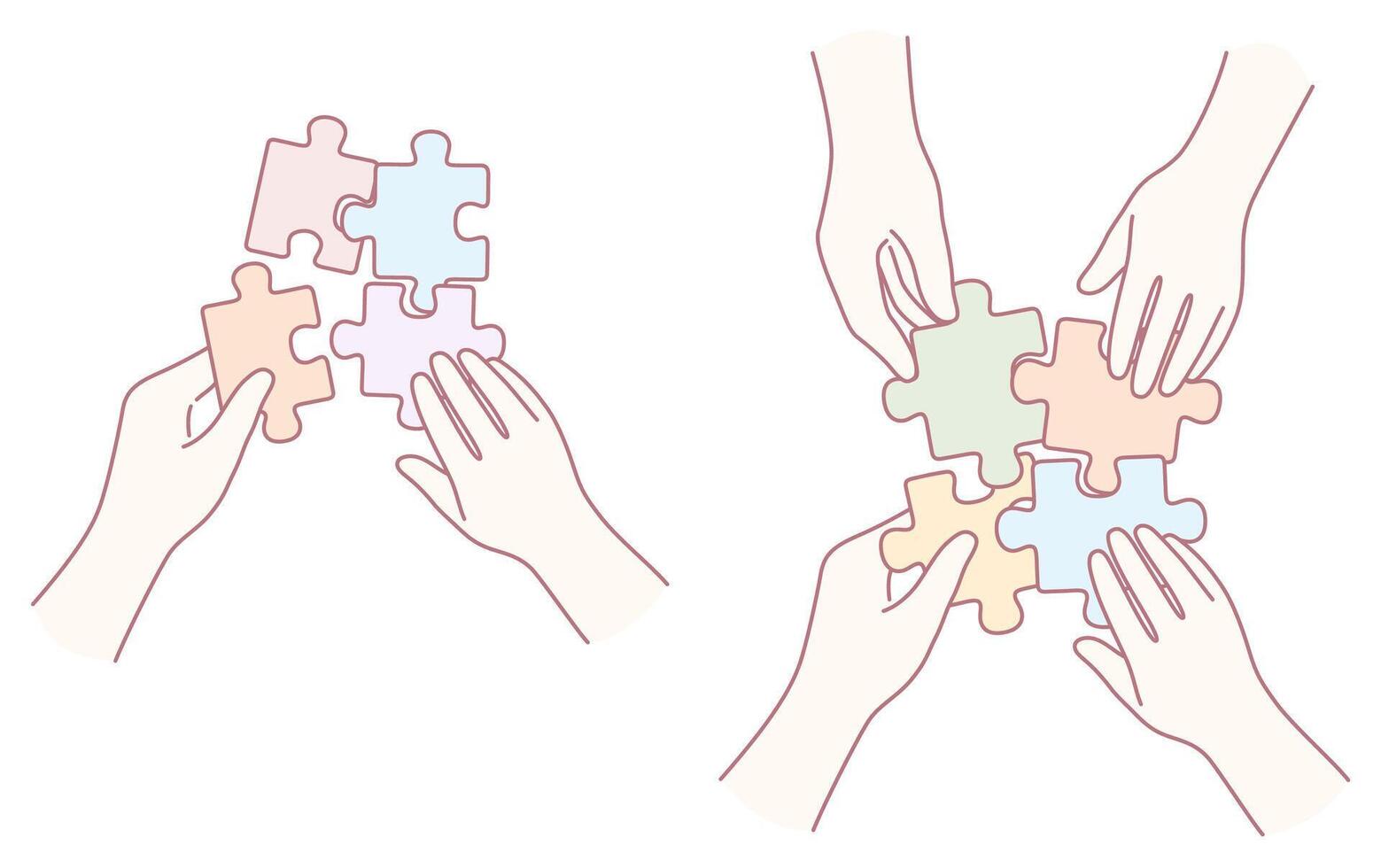 The concept of Collaboration and Teamwork Puzzle emphasizes the importance of collective effort vector