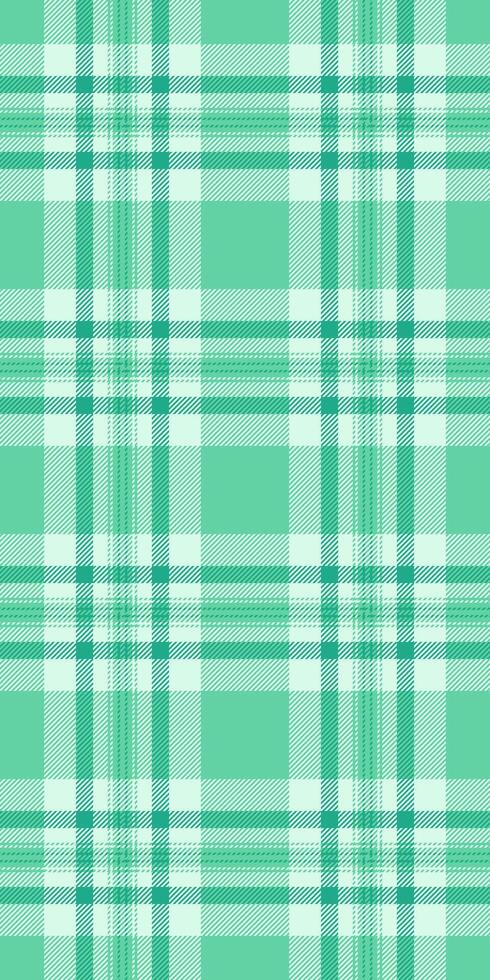 Wide plaid seamless pattern, overlayed check textile. Windowpane fabric tartan background texture in mint and light colors. vector