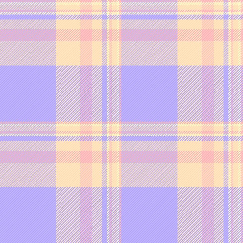 Pastel plaid pattern in soft lavender, peach, and pink. Ideal for textile designs, scrapbooking, packaging, or website backgrounds. vector