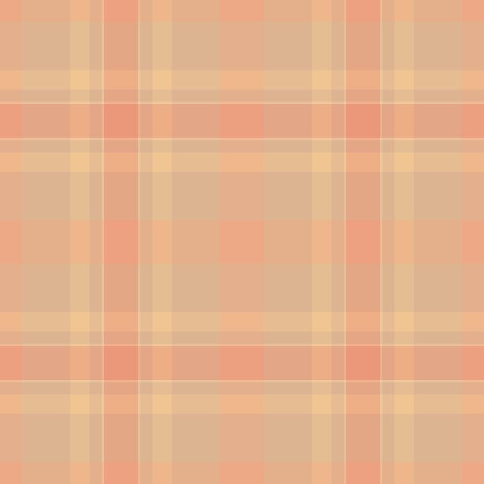 Subtle peach and beige plaid pattern. Perfect for backgrounds, textiles, or website design. Evokes warmth, calmness, and understated elegance. Versatile and adaptable to various design projects. vector