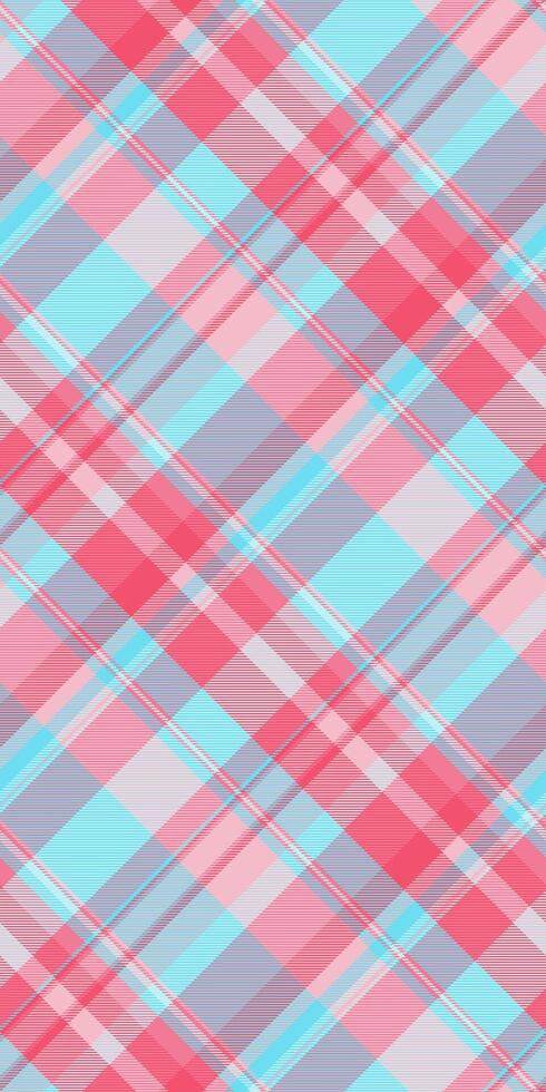 Vibrant pastel plaid pattern in pink, blue, and lavender. Perfect for textile design, website backgrounds, or scrapbooking. This cheerful, intersecting lines create a soft, playful aesthetic. vector