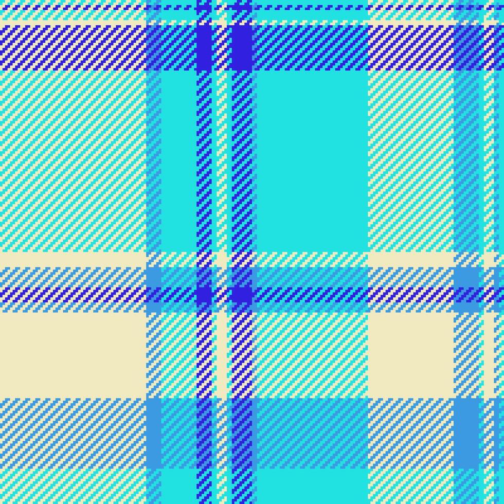 Vibrant turquoise and cream plaid pattern. Perfect for textile design, fashion, websites, or packaging. This cheerful, summery design evokes feelings of freshness and optimism. vector