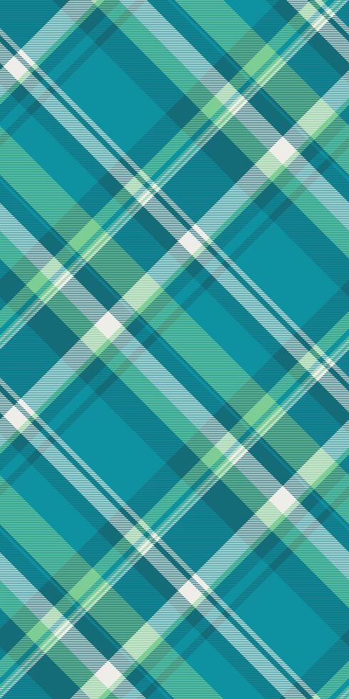 20s seamless tartan, dog tooth pattern texture fabric. Decorate background check textile plaid in cyan and green colors. vector