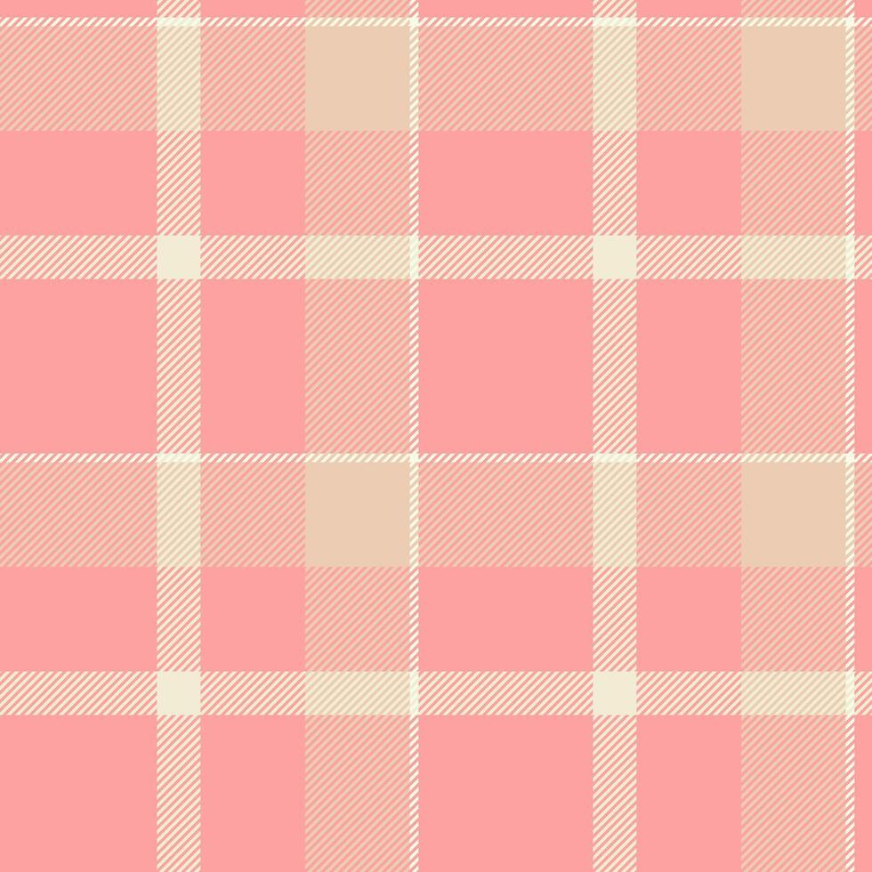 Delicate pink and cream plaid pattern. Perfect for textile design, wrapping paper, scrapbooking, or fashion projects. This soft, seamless texture evokes feelings of warmth and femininity. vector