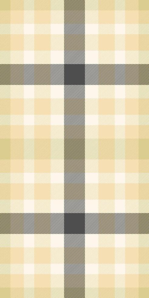 Elegant cream and taupe plaid pattern. Subtle texture adds depth to this versatile design, perfect for backgrounds, textiles, or fashion. Evokes feelings of warmth and sophistication. vector
