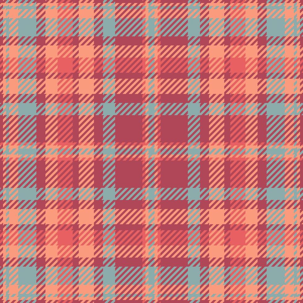 Warm, muted plaid pattern in coral, dusty rose, and teal. Perfect for autumnal designs, textiles, or website backgrounds. Evokes feelings of comfort and nostalgia. vector