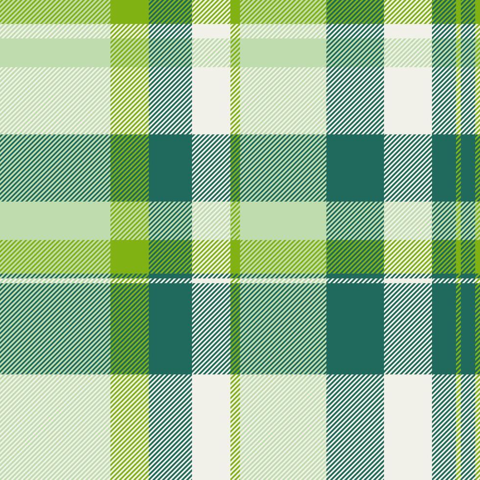 Fresh green and white plaid pattern. Ideal for textile design, fashion, or website backgrounds. This vibrant, seamless texture offers a modern take on a classic style. vector