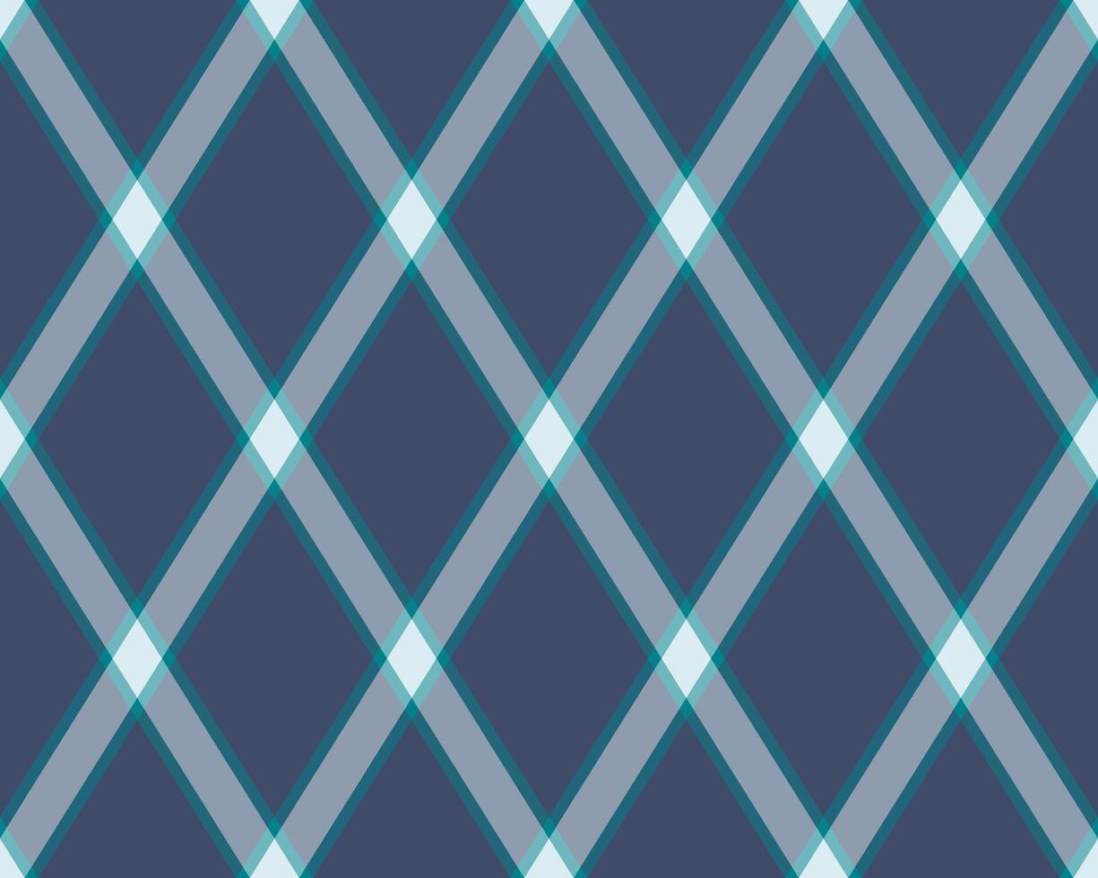 Elegant diamond plaid pattern in cool teal and gray on a navy background. Perfect for textile designs, website backgrounds, or stylish stationery. Creates a sophisticated and modern feel. vector