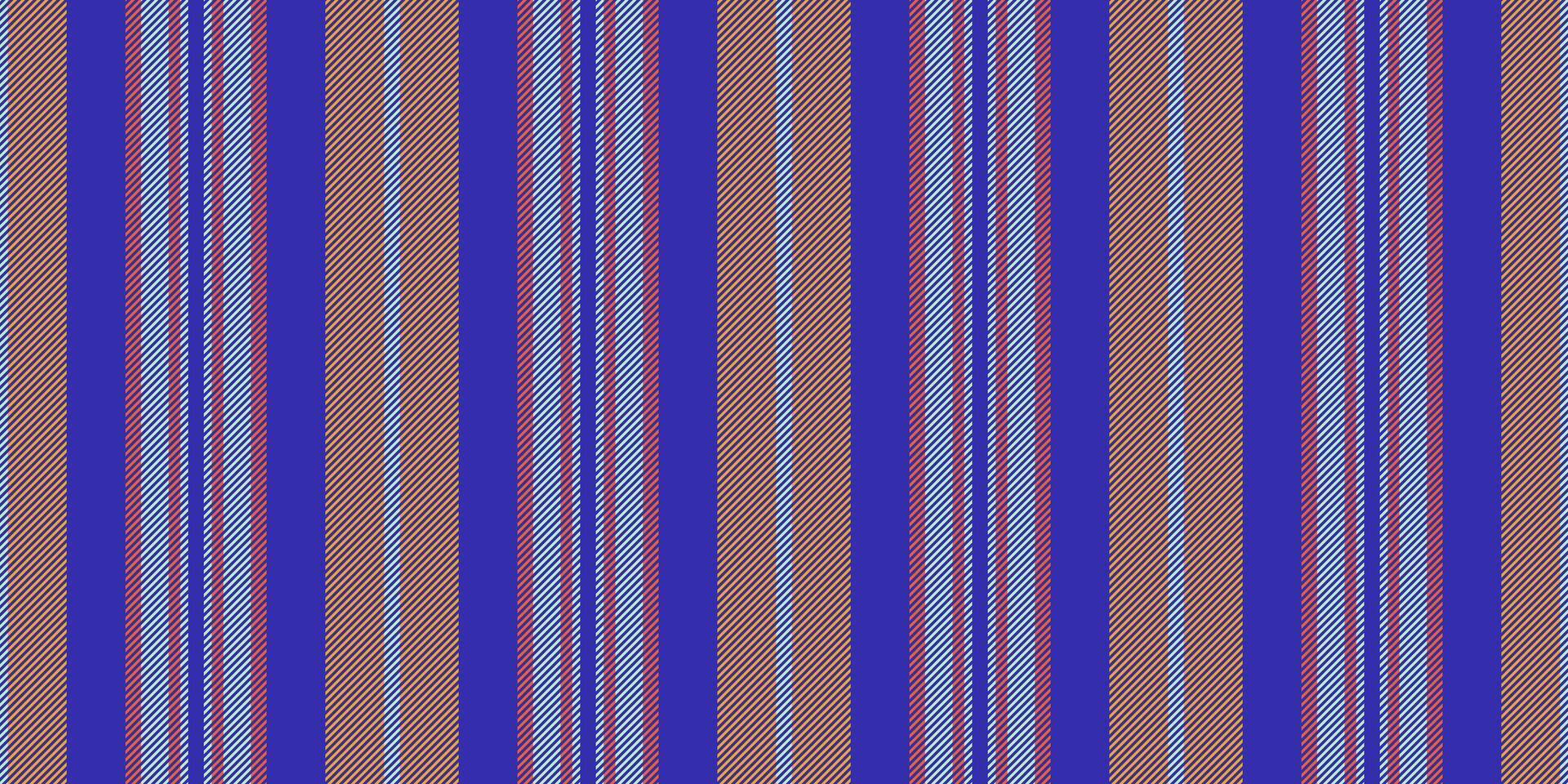 Lile background pattern , screen vertical stripe seamless. Erack textile lines fabric texture in indigo and amber colors. vector