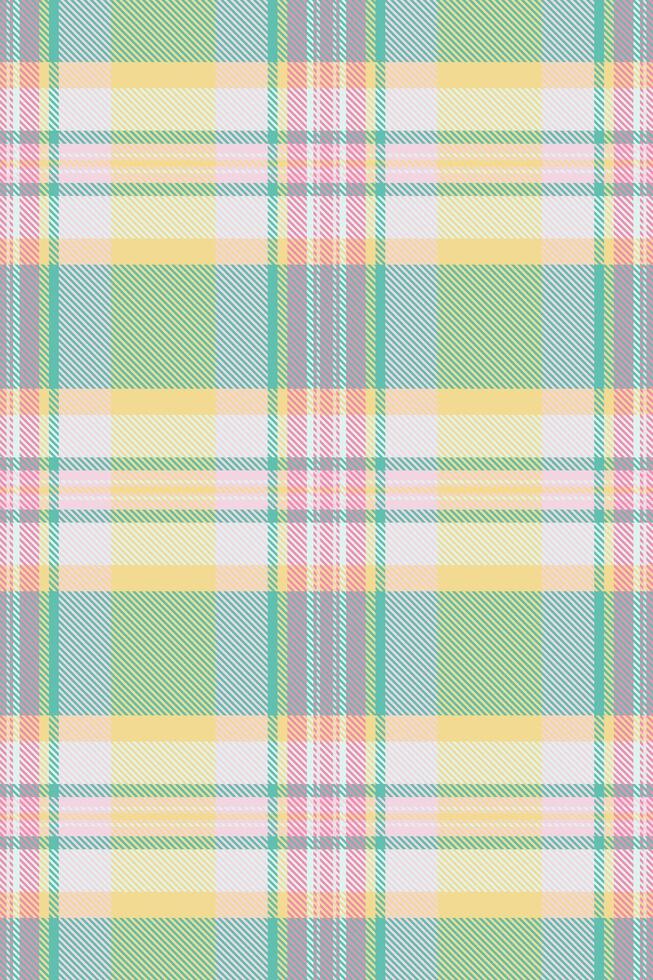 Age plaid seamless , folklore fabric tartan texture. Expressive pattern check background textile in teal and yellow colors. vector