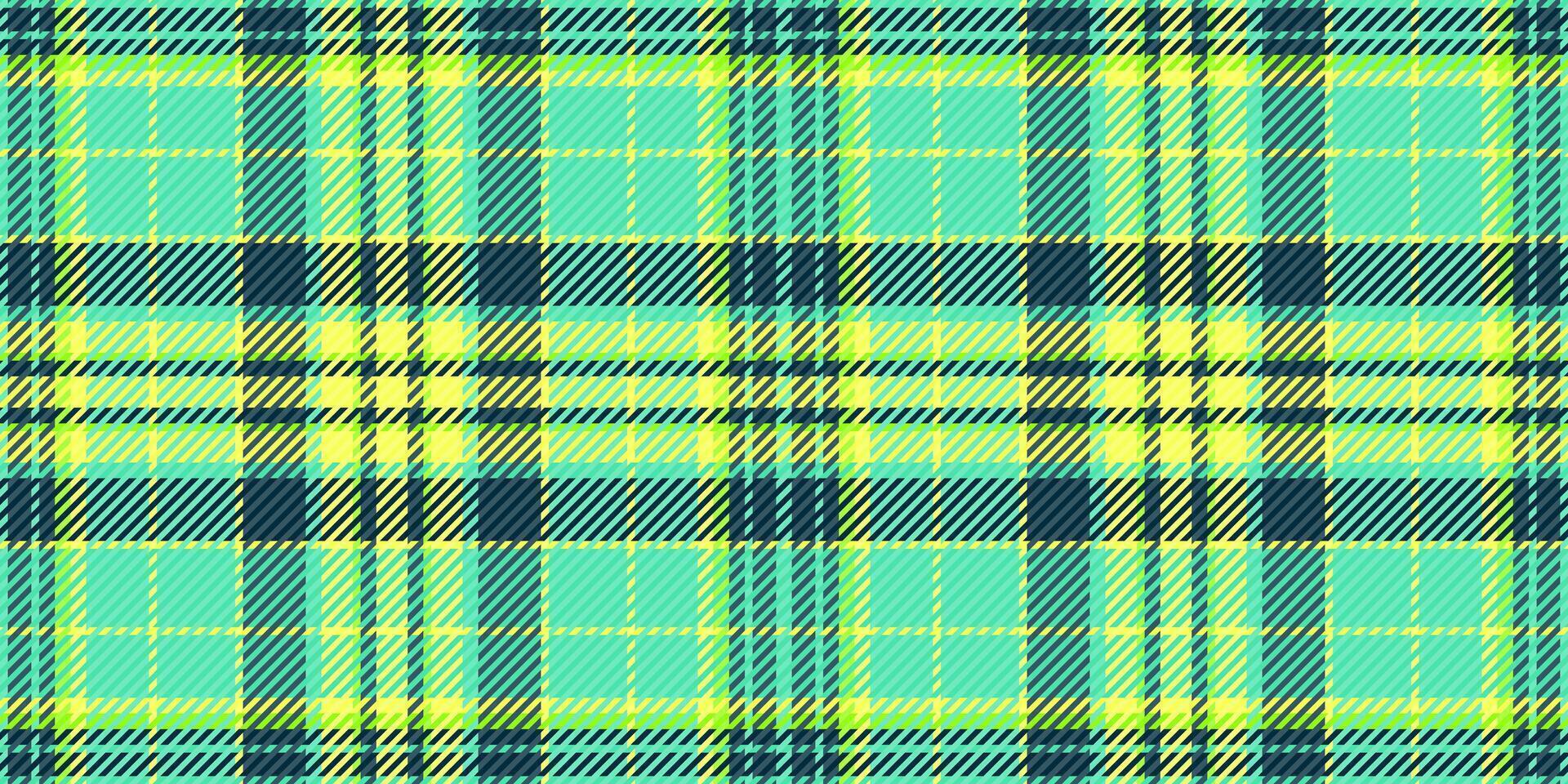 Vibrant teal, lime, and navy plaid pattern. Perfect for textile design, fashion, website backgrounds, or any project needing a fresh, modern, and geometric texture. vector