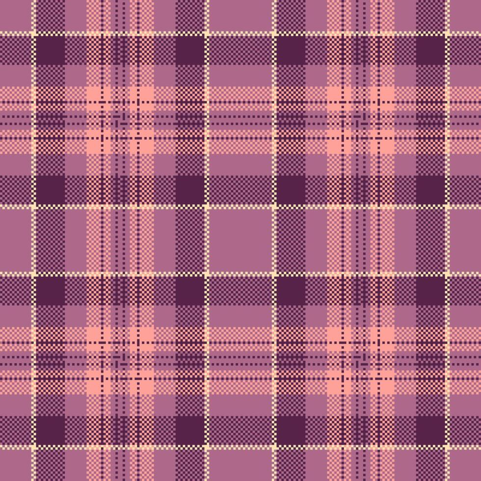 Rose check fabric texture, satin textile seamless background. National tartan pattern plaid in pink and red colors. vector