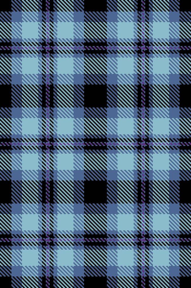 Elegant blue and black plaid pattern. Perfect for textile designs, website backgrounds, or fashion projects. This seamless texture evokes a sense of classic style and sophistication. vector