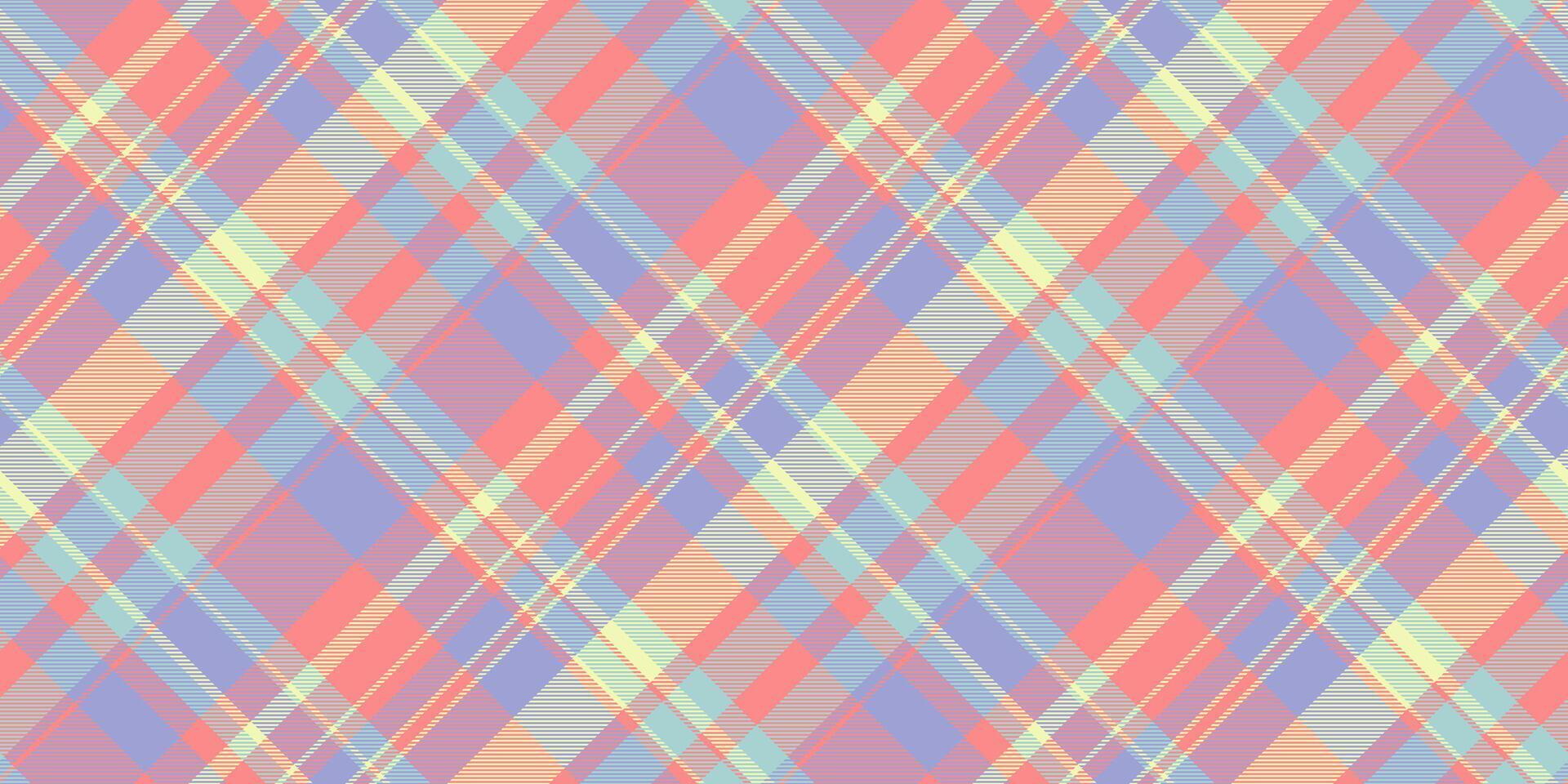Pastel diagonal plaid pattern. Perfect for textile design, website backgrounds, or stationery. Subtle, soft colors create a calming, feminine aesthetic. Ideal for spring or summer projects. vector