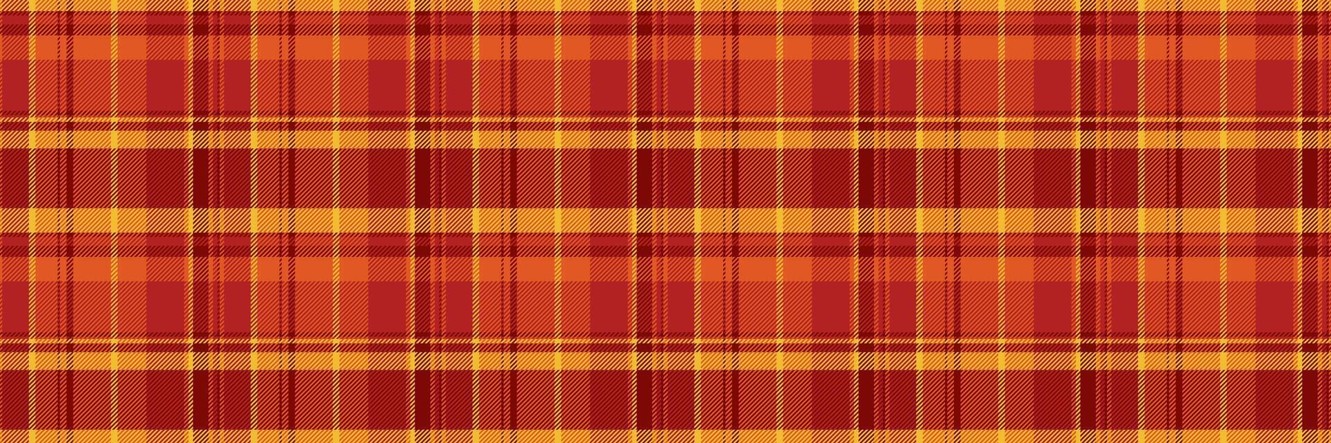 Warm autumnal plaid pattern. Rich red and gold hues create a cozy, textured design perfect for fallthemed projects, textiles, or website backgrounds. vector