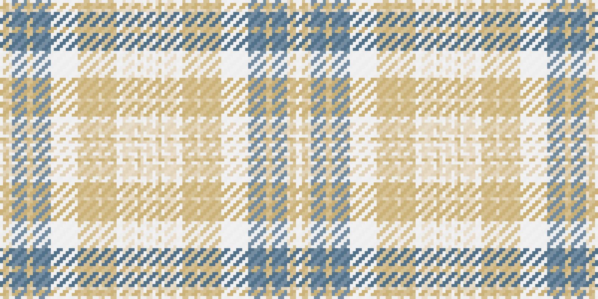 Elegant beige and blue plaid pattern. Perfect for textile design, website backgrounds, or crafting projects. Subtle texture adds visual interest and a touch of sophistication. vector