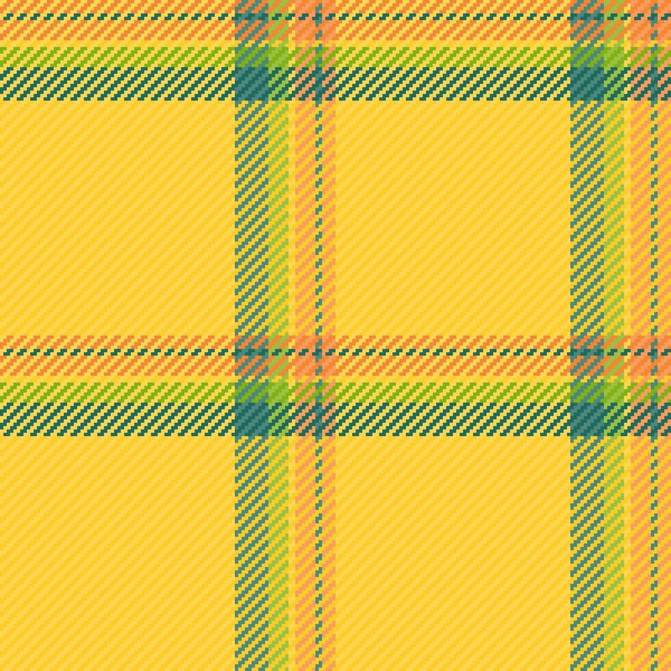 Vibrant yellow plaid pattern. Perfect for textile design, website backgrounds, or fashion projects. The cheerful color scheme evokes warmth and optimism. vector
