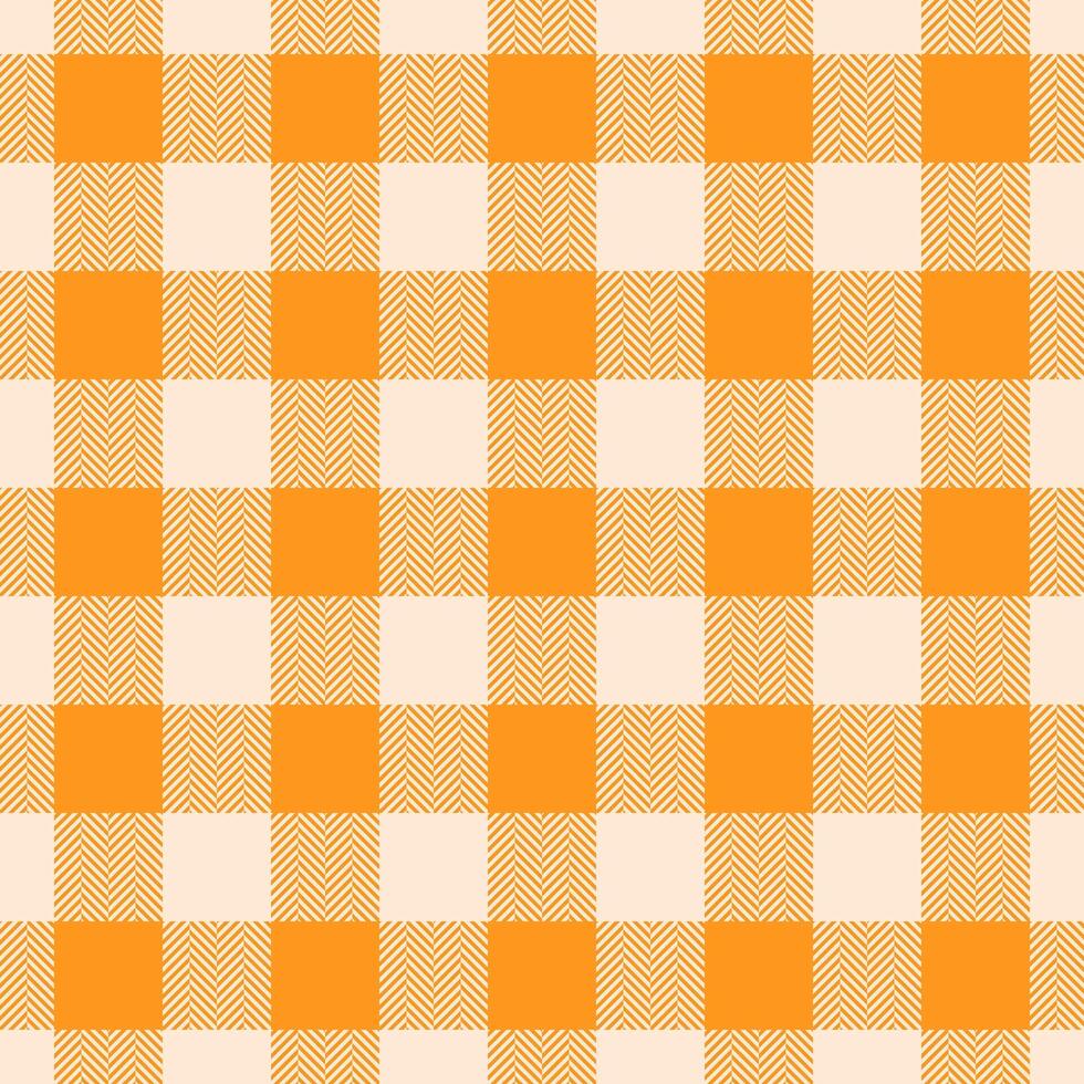 Underwear tartan fabric check, striped textile plaid. Volume pattern texture seamless background in antique white and orange colors. vector