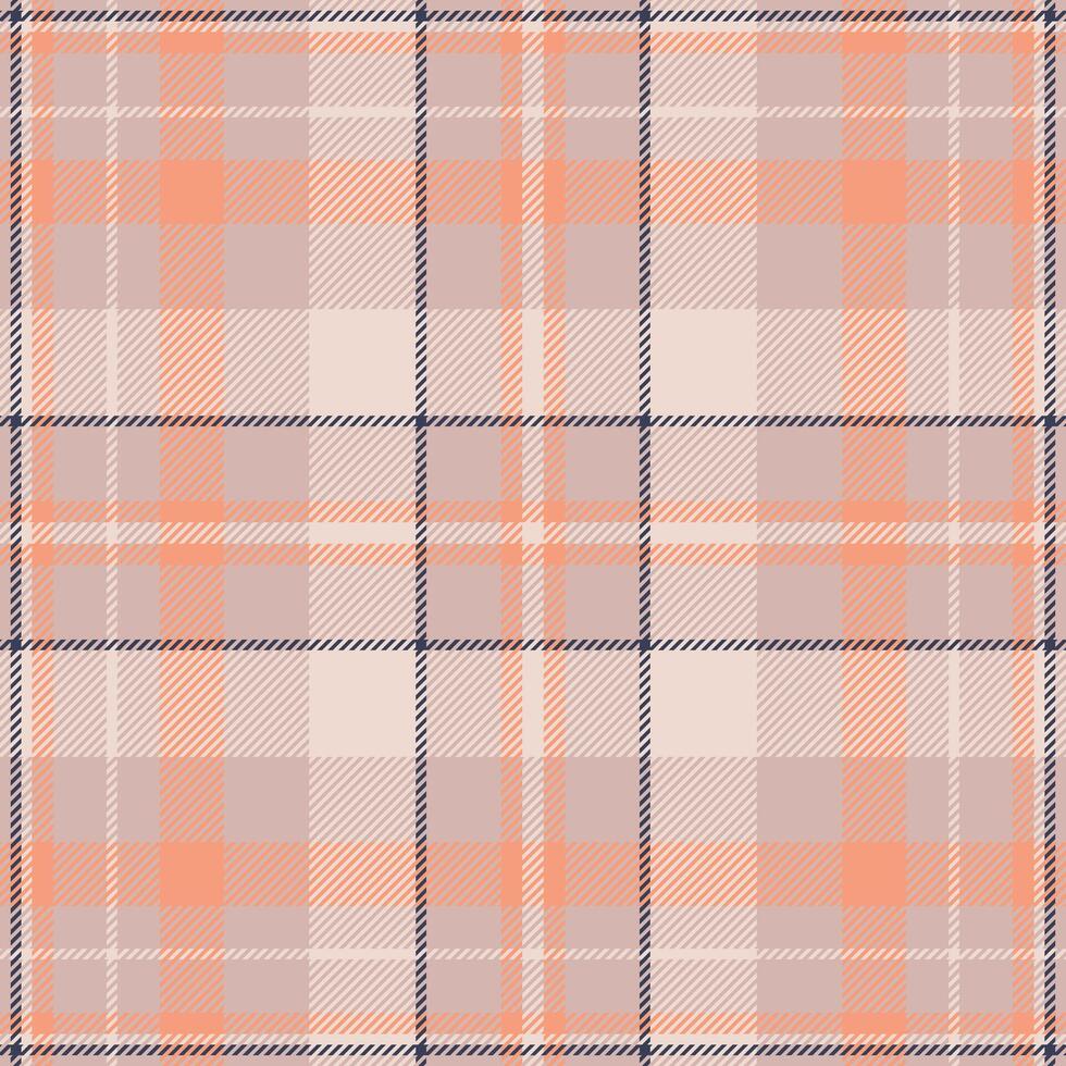 Elegant peach and gray plaid pattern. Perfect for textile design, apparel, wrapping paper, or website backgrounds. Subtle yet stylish, this seamless texture evokes feelings of warmth and comfort. vector