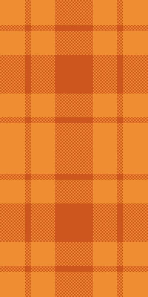 Warm autumnal plaid pattern in vibrant orange and burnt orange hues. Perfect for fallthemed designs, textile prints, website backgrounds, or packaging. vector