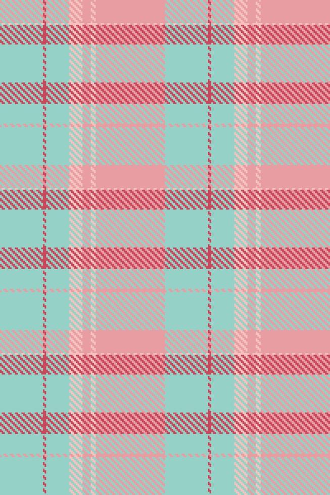 Elegant pastel pink and teal plaid pattern. Perfect for textile design, fashion, wrapping paper, or website backgrounds. This soft, romantic texture evokes feelings of comfort and style. vector