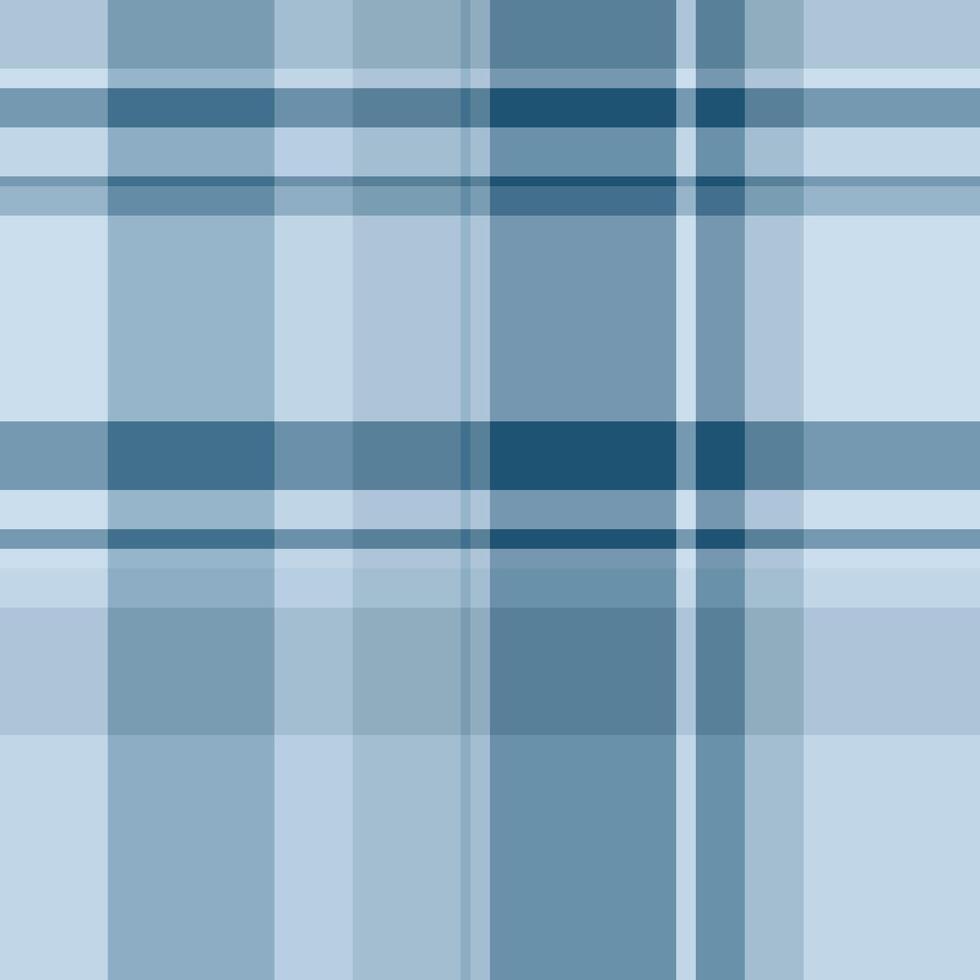 Geometrical check tartan seamless, lined plaid textile. Wool background fabric pattern texture in cyan and light colors. vector