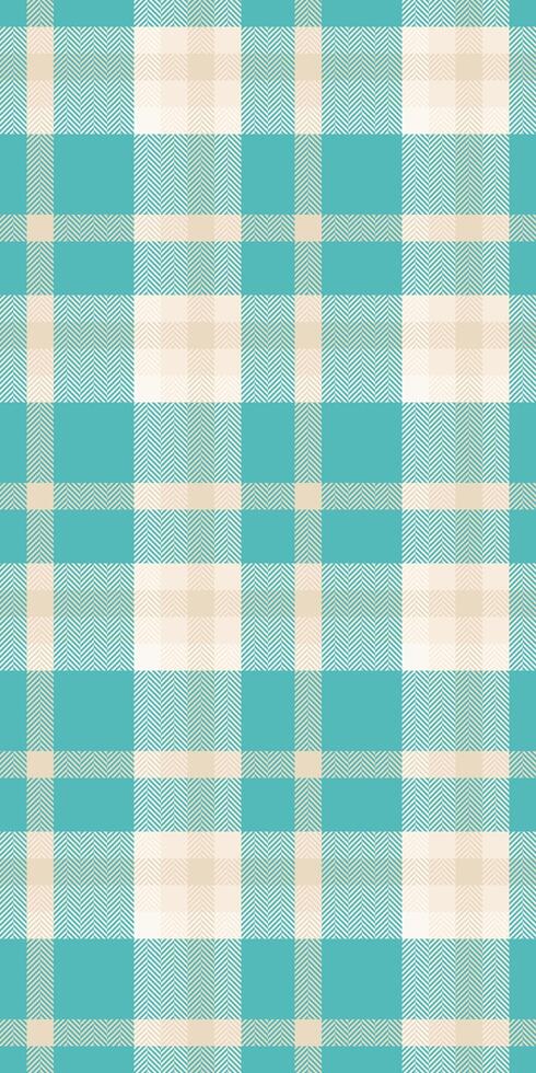 Seamless teal and cream plaid pattern. Perfect for textile design, website backgrounds, or crafting projects. This cheerful, classic check offers a versatile, stylish texture. vector