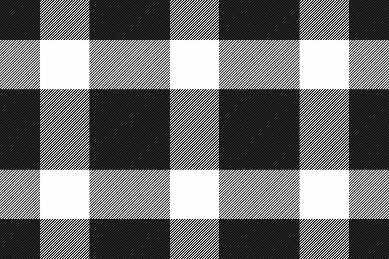 Classic black and white buffalo plaid pattern. Versatile design ideal for fashion, home decor, or web backgrounds. Subtle texture adds depth and sophistication. vector