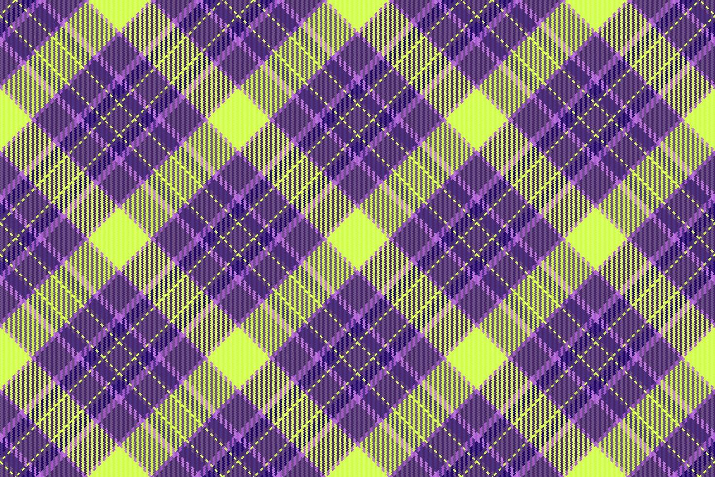 Vibrant lime green and purple plaid pattern. Perfect for textile design, fashion, or web backgrounds. vector