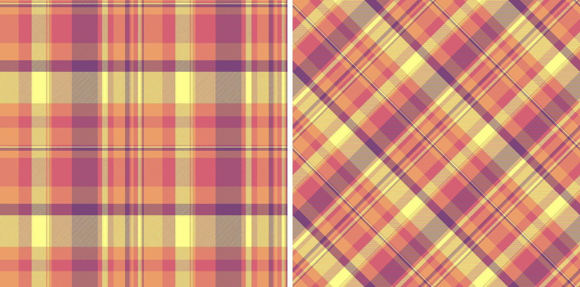 Colorful plaid pattern set, ideal for backgrounds, textures, or textile designs. Represents warmth, comfort, classic style. Versatile for web or print. vector