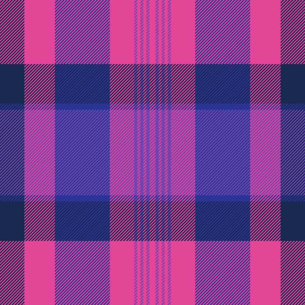 Vibrant pink and purple plaid pattern. Perfect for textile design, fashion, websites, or branding. This bold, geometric textile texture offers a modern and stylish aesthetic. vector