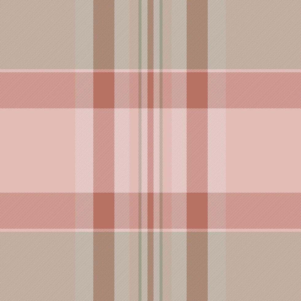 Subtle blush pink and taupe plaid pattern. Elegant textile texture ideal for fashion, home decor, or website backgrounds. Soft color palette evokes a sense of calm and sophistication. vector