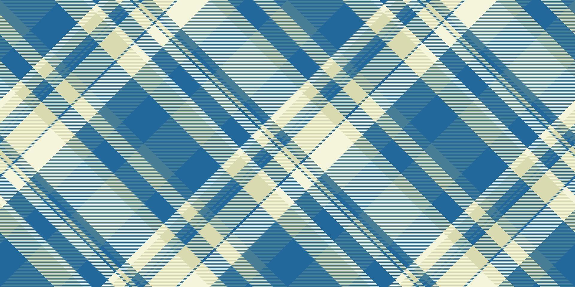 Stylish diagonal plaid pattern in calming blue and cream tones. Perfect for textile design, website backgrounds, or packaging. Evokes feelings of serenity and sophistication. vector