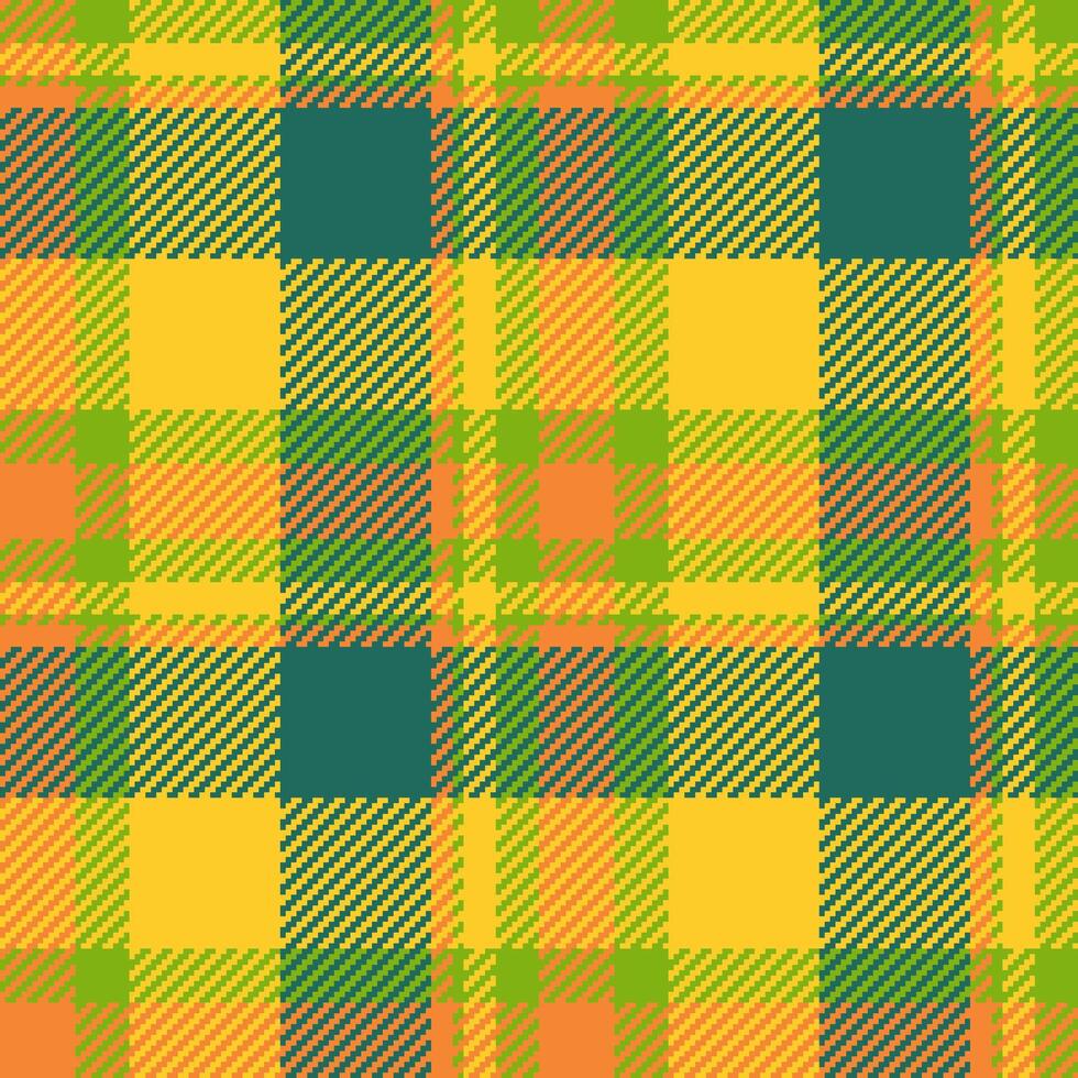 Vibrant checkered seamless pattern with warm autumnal colors. Ideal for textile design, backgrounds, or adding a rustic, cozy feel to your projects. Bold, graphic style. vector