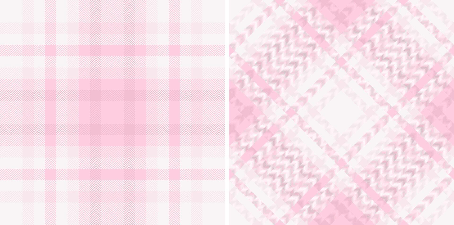 Delicate pink plaid patterns, perfect for textile design, fashion, and stationery. Two variations offer versatile options for backgrounds, prints, or website assets. vector