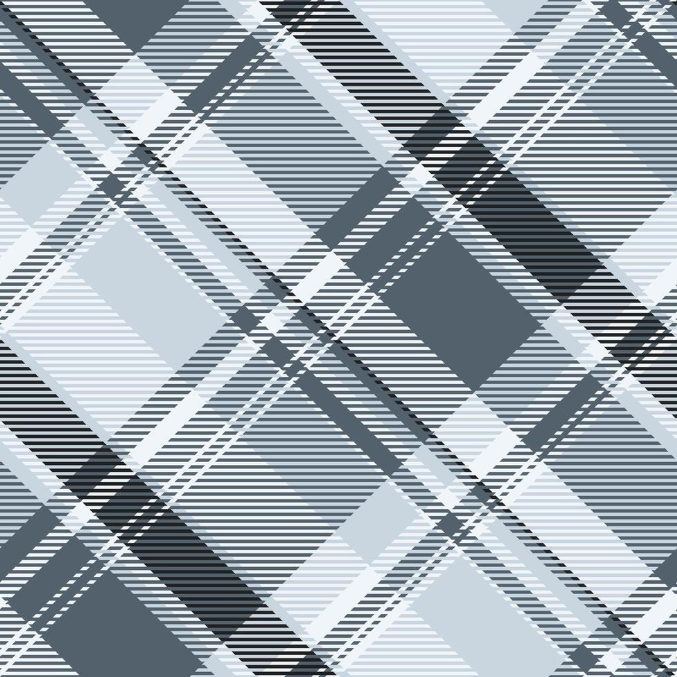Sleek grayscale plaid pattern. Modern geometric design with intersecting lines and subtle shading. Ideal for textiles, website backgrounds, or stylish branding. vector