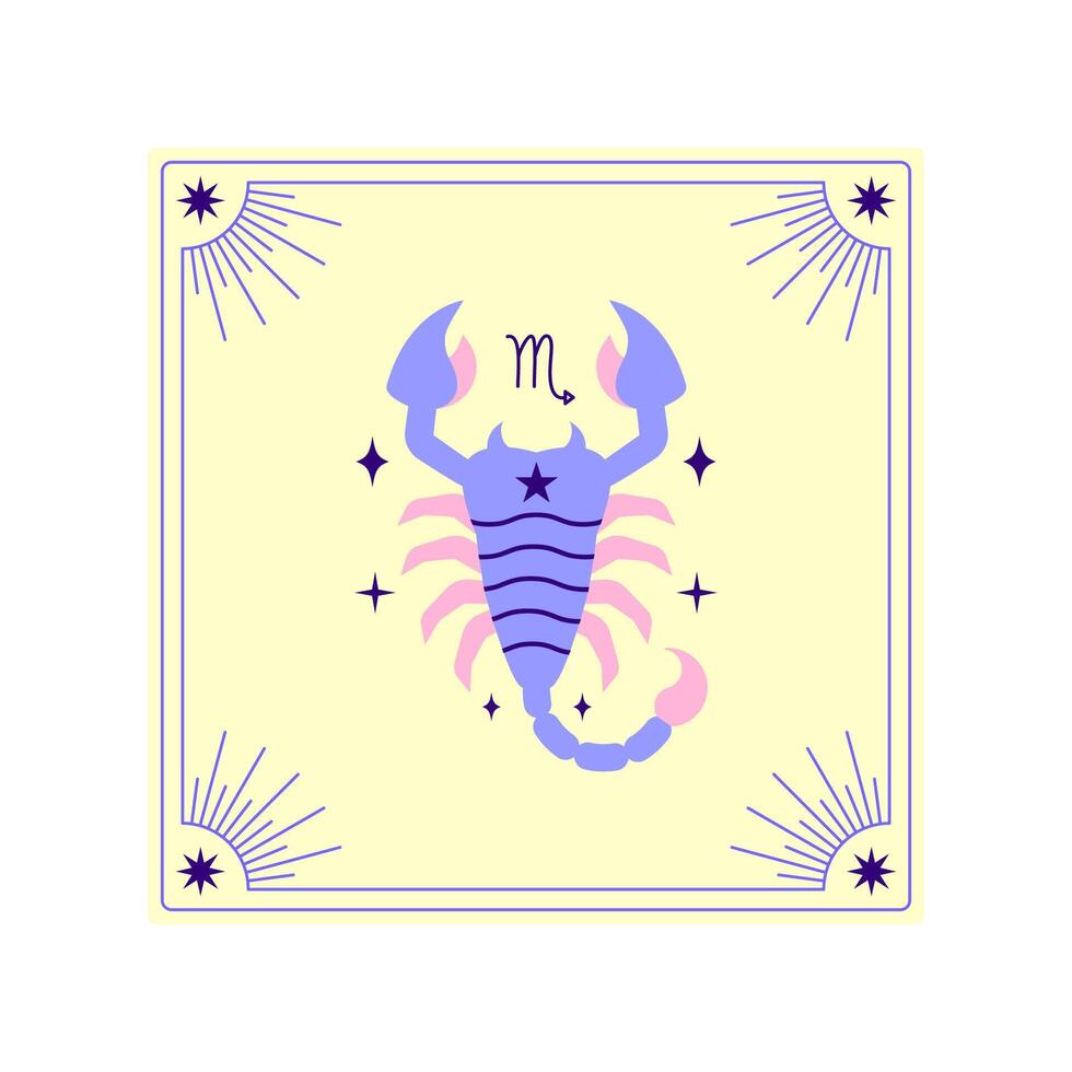 Card with Scorpio zodiac sign vector